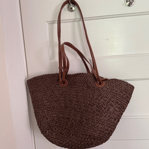 LOFT Beach Double Strap Straw Tote Bag - Picture 3 of 4
